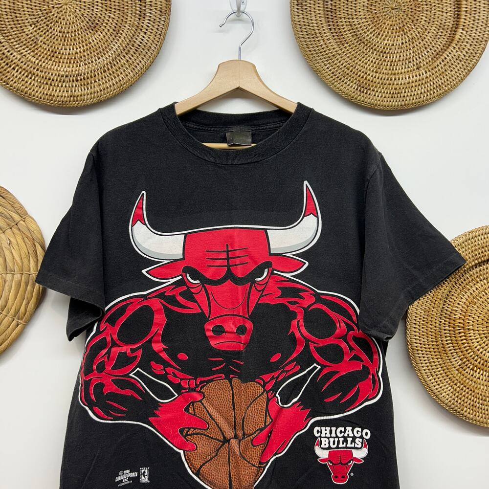 Vintage 90s Chicago Bulls Short Sleeve Crew Neck Graphic Tee T-Shirt Mens Large - Picture 4 of 6